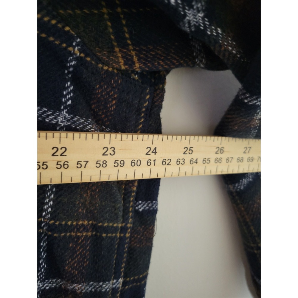 Orvis Classic Plaid Heavyweight Flannel Shacket Shirt XL Blue Green Brown Cotton - Picture 8 of 10
